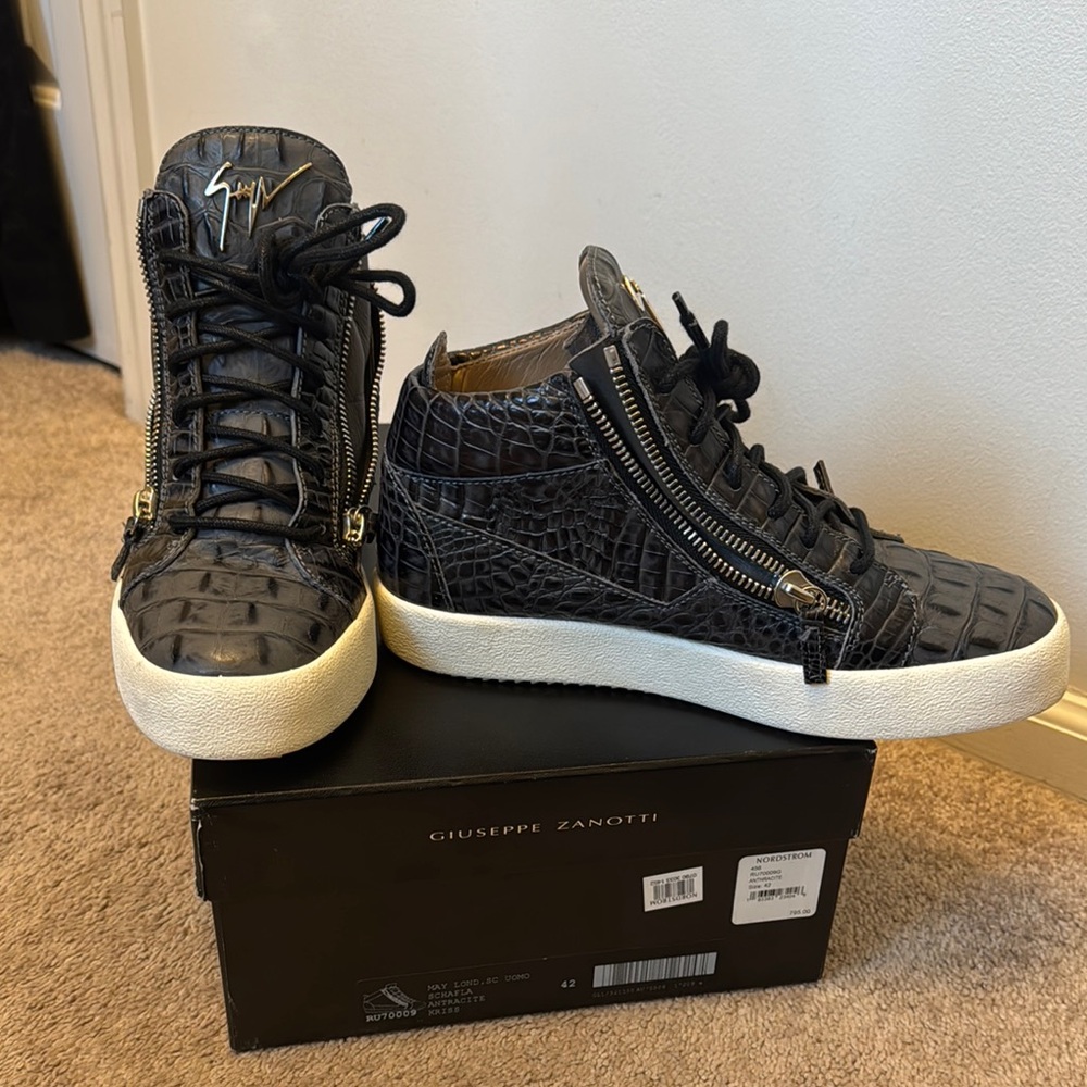 Giuseppe Zanotti Croc Embossed High-Top Sneakers
